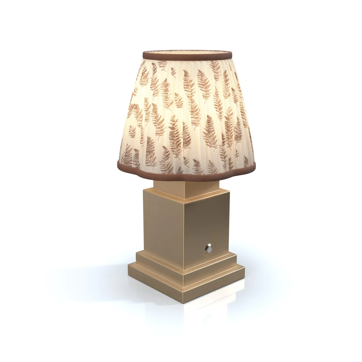 Chocolate Brown Fern Scalloped Table Lamp PBR 3D Model_04